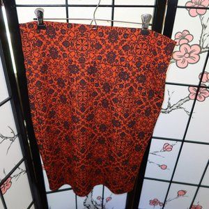 LuLaRoe Orange Strech Pencil Skirt XL